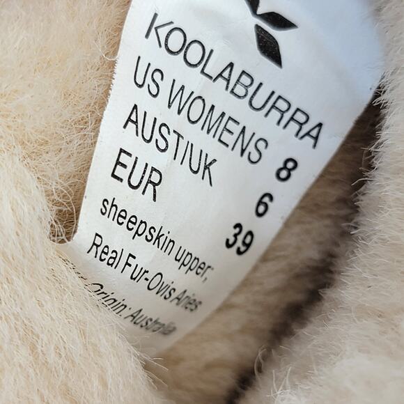Koolaburra UGG 8M Haley Shearling Fringe Boots Tan Sheepskin Suede Winter Boho - Picture 10 of 11